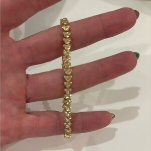 BaubleBar Mickey Mouse Disney Repeating Tennis Bracelet  (gold/pave), NWOT